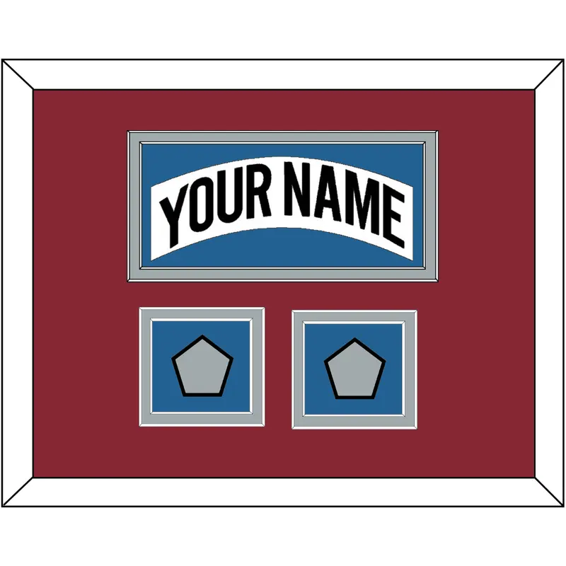 Colorado Nameplate & 2 Stanley Cup Finals Patches - Home White (1995-1996) - Double Mat 3