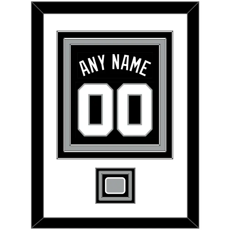 San Antonio Name & Numbers With Champions Patch - Road Black (1989-2002) - Triple Mat 1