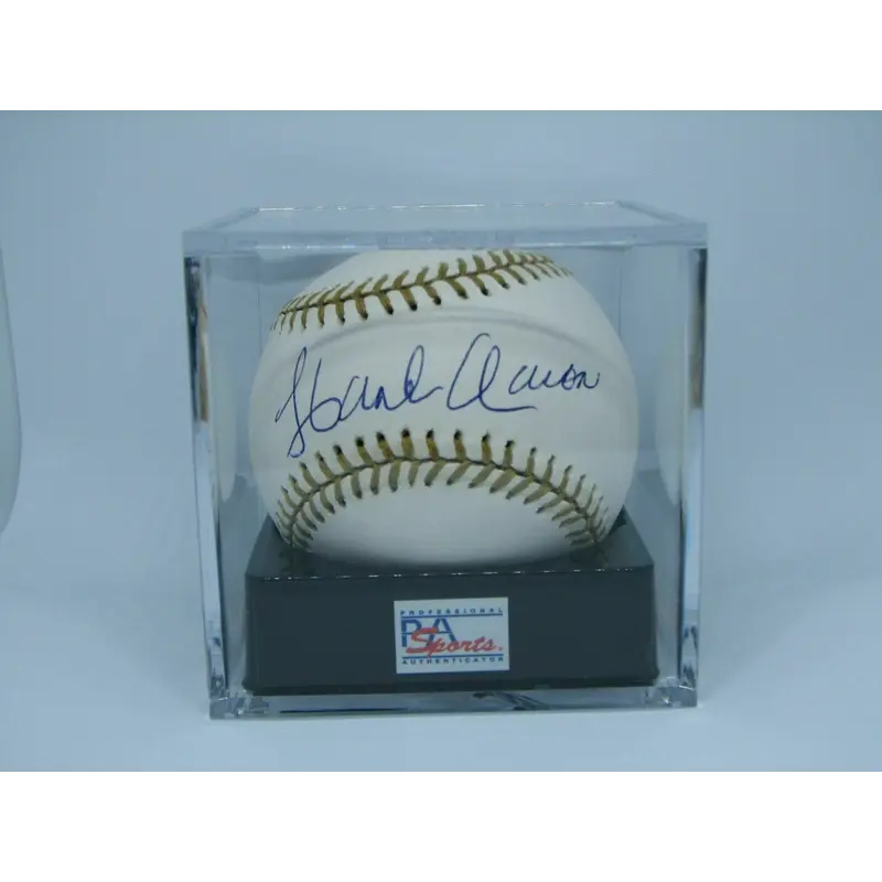 Hank Aaron Signed Rawlings Gold Glove Baseball PSA DNA Graded GEM MINT 10