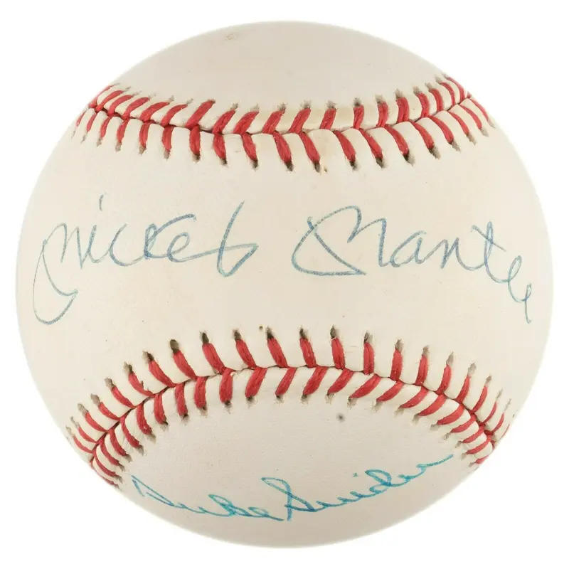 Mickey Mantle Willie Mays & Duke Snider Signed National League Baseball Beckett