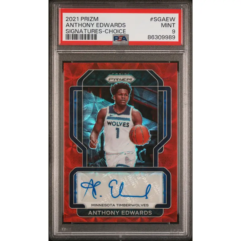 Anthony Edwards 2021 Panini Prizm Choice Signatures Auto PSA 9 Mint
