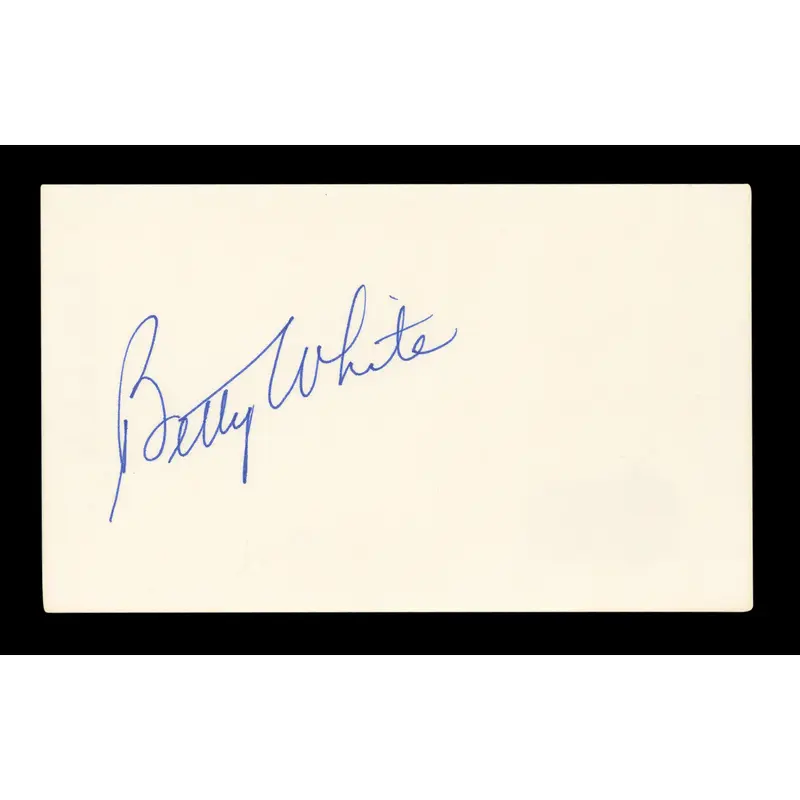 Betty White The Golden Girls Authentic Signed 3x5 Index Card BAS #BL96530