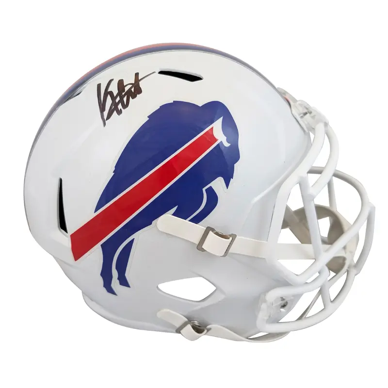 Bills Keon Coleman Authentic Signed Full Size Speed Rep Helmet BAS Witnessed