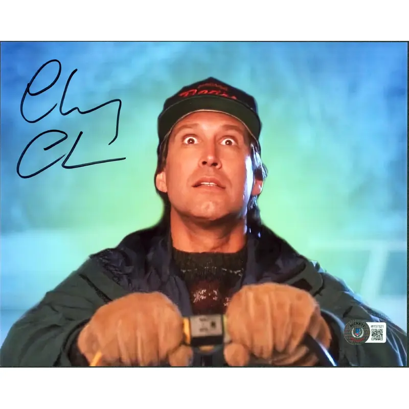 Chevy Chase Christmas Vacation Authentic Signed 8x10 Photo BAS Witnessed 46