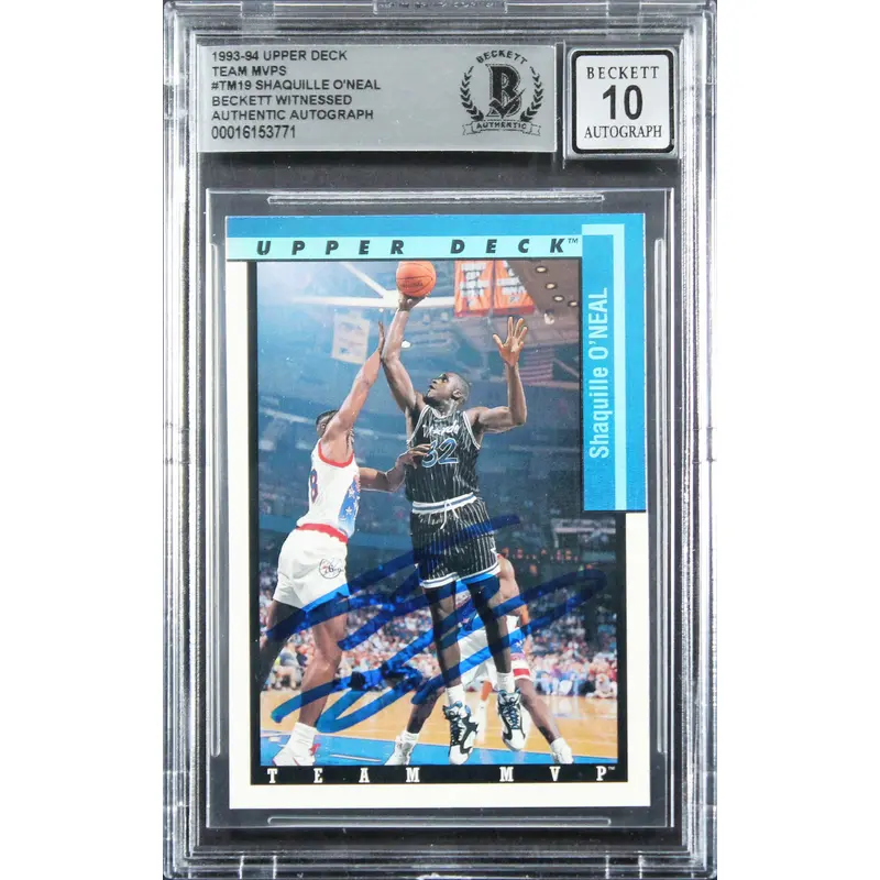 Magic Shaquille O'Neal Signed 1993 Upper Deck #TM19 Card Auto 10! BAS Slabbed