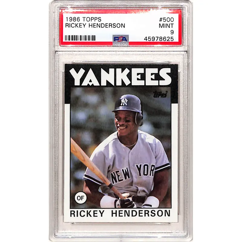 Rickey Henderson 1986 Topps #500 PSA 9 Mint