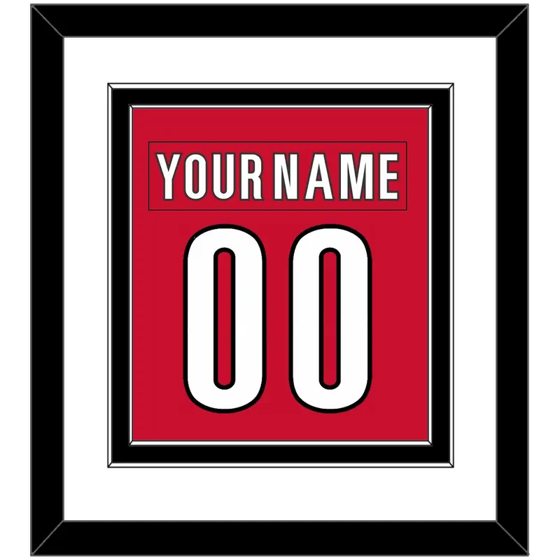Carolina Nameplate & Number (Back) Combined - Home Red (2017-2022) - Double Mat 1