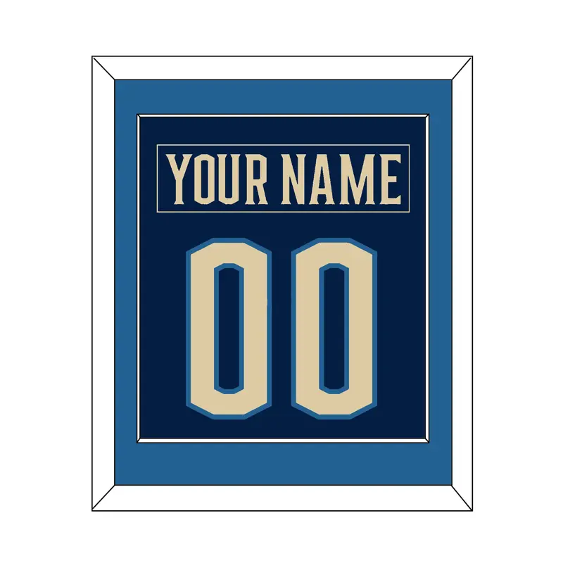 Columbus Nameplate & Number (Back) Combined - Alternate Navy Blue - Single Mat 2