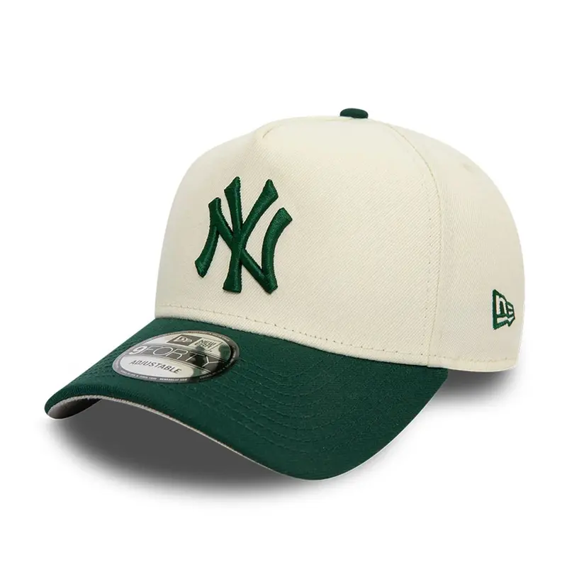 New York Yankees Chrome White And Dark Green 9FORTY A-Frame Adjustable Cap
