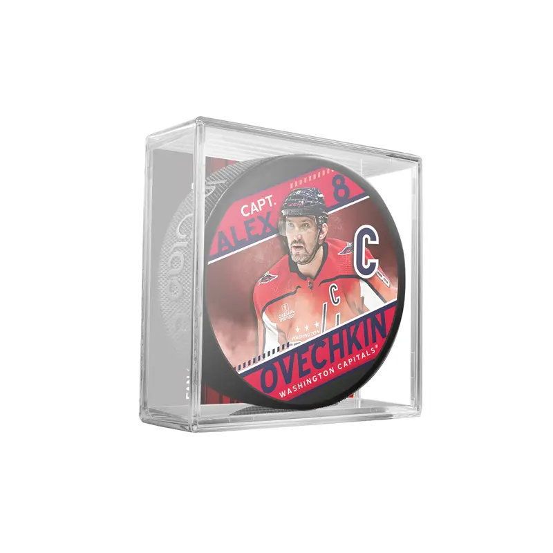 NHL Captain Series Alex Ovechkin Washington Capitals Souvenir Hockey Puck In Cube