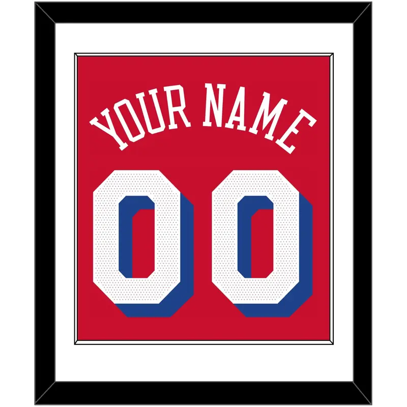 Philadelphia Name & Number - Red Statement - Single Mat 1