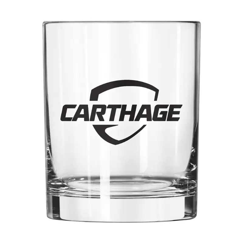 Carthage College 14oz Logo Rocks Glass