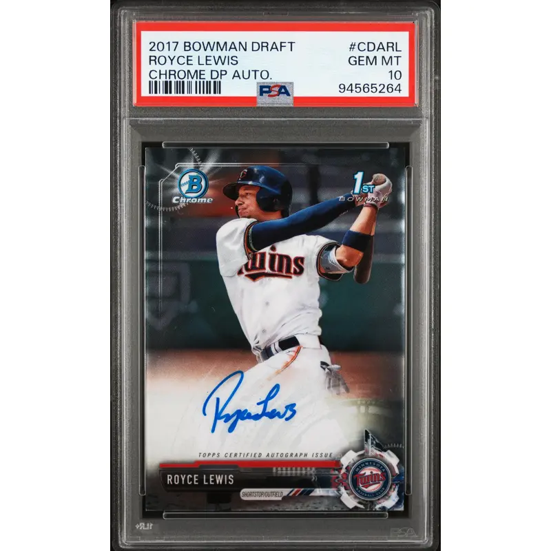 Royce Lewis 2017 Bowman Chrome Autograph PSA 10 Gem Mint