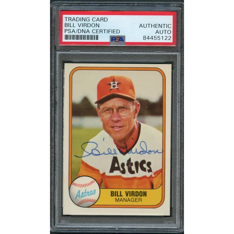 1981 Fleer #61 Bill Virdon Signed Card PSA Slabbed Auto Astros