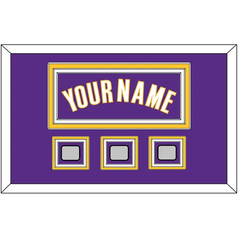 Los Angeles Name & 3 Trophy Patches - Road Purple (1999-2004) - Triple Mat 2