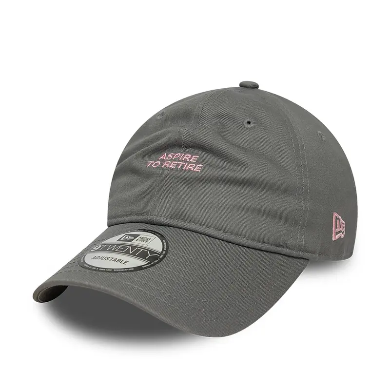 New Era Aspire To Retire Slogan Grey 9TWENTY Adjustable Cap