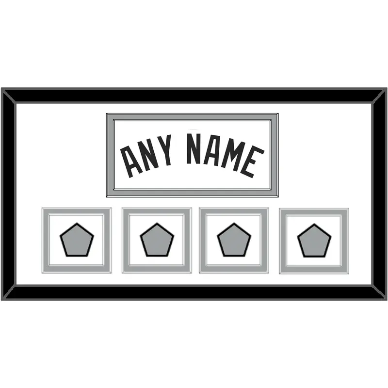 San Antonio Name With 4 Finals Patches - Home White (1989-2002) - Double Mat 1