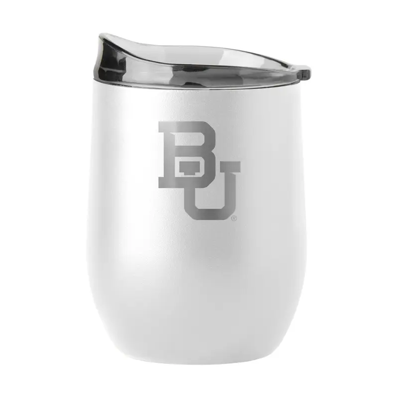 Baylor GunMetal 16oz White Powder Coat Curved Beverage