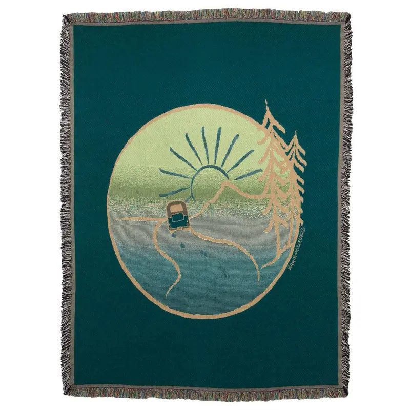 Little Hippie - On The Road Throw Blanket