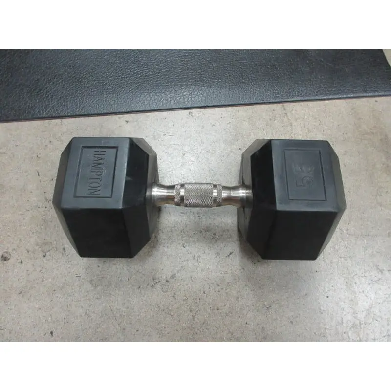 Used Hampton 55 LB Rubber Hex Dumbbell