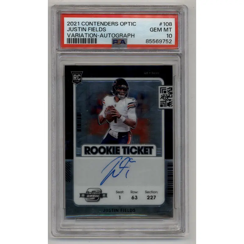 Justin Fields 2021 Contenders Optic Variation Auto PSA 10 Gem Mint