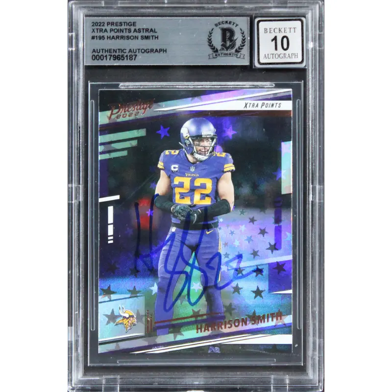 Vikings Harrison Smith Signed 2022 Prestige XP A #195 Card Auto 10! BAS Slabbed