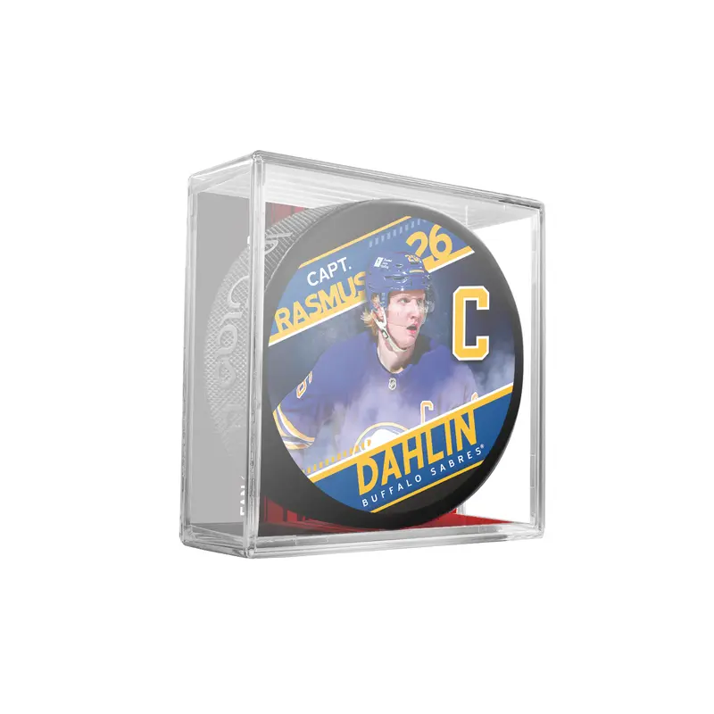 NHL Captain Series Rasmus Dahlin Buffalo Sabres Souvenir Hockey Puck In Cube