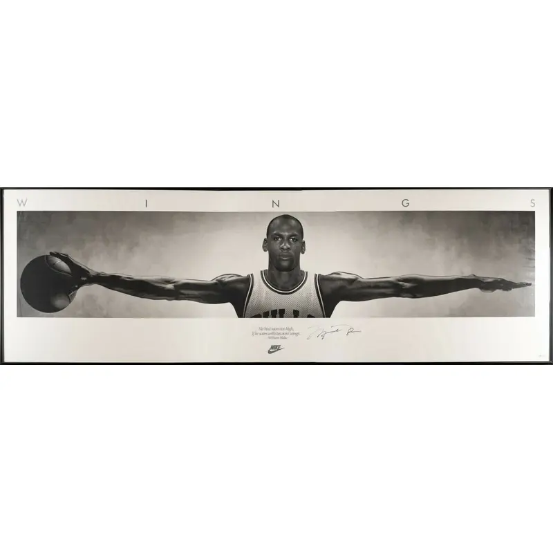 Michael Jordan Signed 74x24 "Wings" Nike Photo Poster Upper Deck UDA COA
