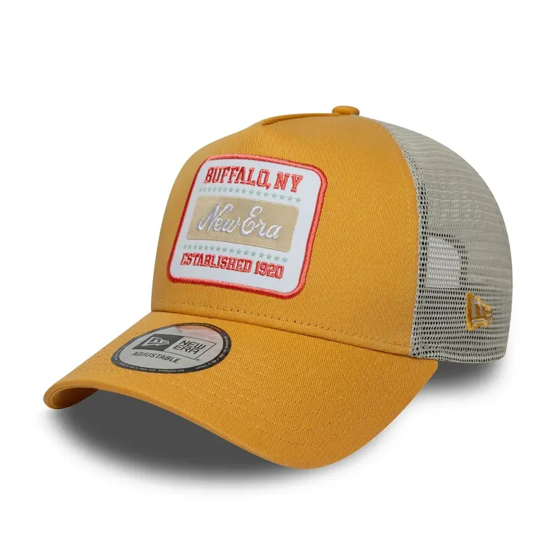 New Era Patch Yellow 9FORTY A-Frame Trucker Adjustable Cap