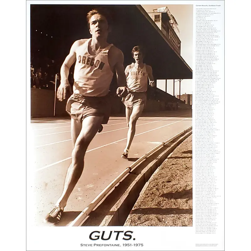 Steve Prefontaine "Guts" Commemorative Running Poster - Sports Poster Warehouse