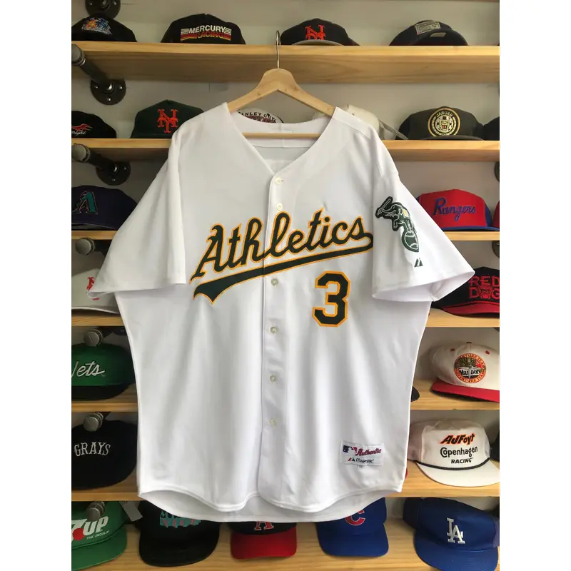Vintage Majestic Oakland Athletics Eric Chavez Authentic Jersey Size 52/2XL