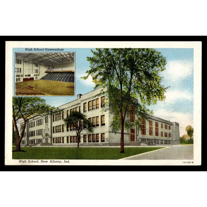 Vintage New Albany, Indiana HS Gymnasium Postcard