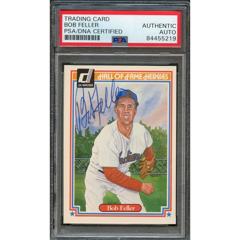 1983 Donruss#36 Bob Feller Signed Card PSA Slabbed Auto Cleveland
