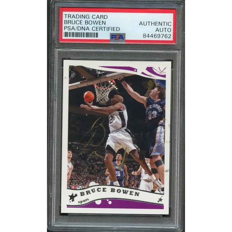 2005 Topps #206 Bruce Bowen Signed Card AUTO PSA Slabbed Spurs