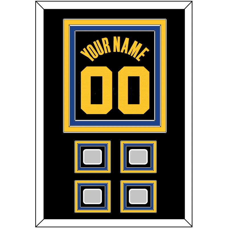 Golden State Name & Number With 4 Finals Patches - Black City (2021-2022) - Triple Mat 2