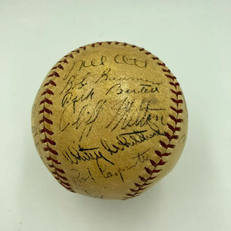 1941 New York Giants Team Signed Baseball Mel Ott Carl Hubbell Bill Terry JSA