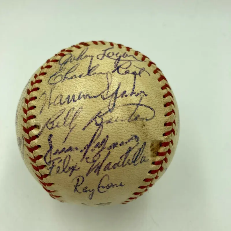 1957 Milwaukee Braves World Series Champs Team Signed Baseball Hank Aaron JSA