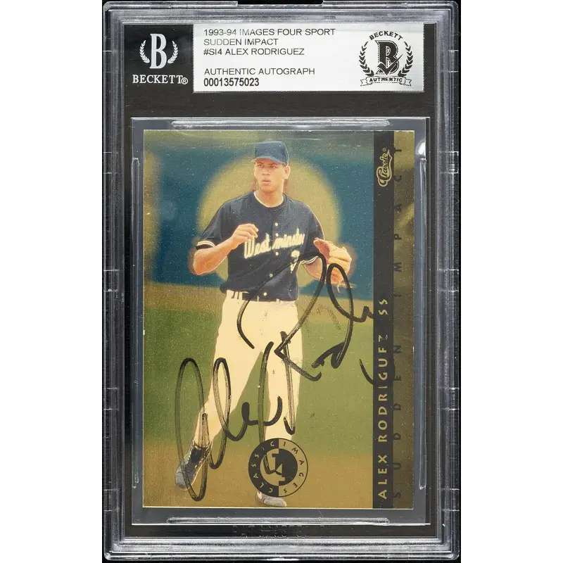 Alex Rodriguez Signed 1993 Classic Images Sudden Impact No. 4 BGS Beckett