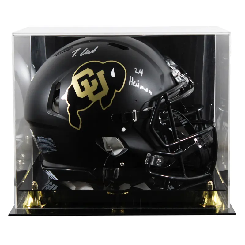Colorado Travis Hunter "24 HT" Signed Black F/S Speed Proline Helmet W/ Case BAS
