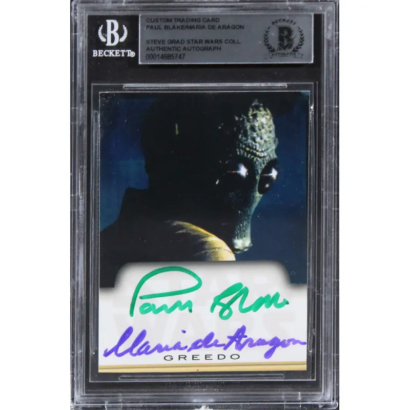 Paul Blake & Maria De Aragon Star Wars Signed Custom Trading Card BAS Slabbed