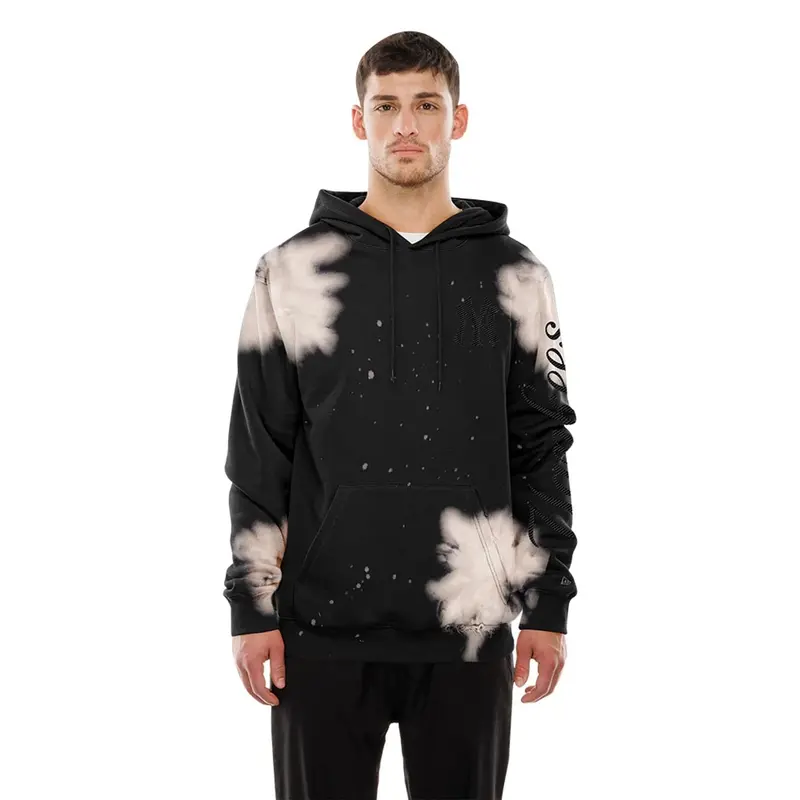 New York Yankees MLB Bleach Out Black Pullover Hoodie