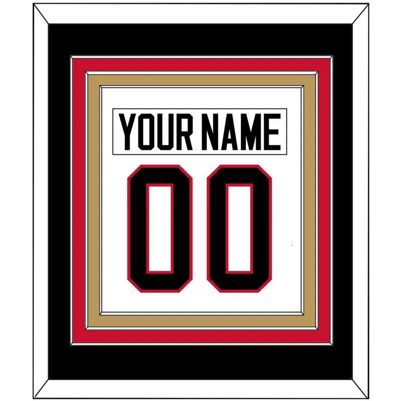 Ottawa Nameplate & Number (Back) Combined - Home/Road White (1995-2007) - Triple Mat 4