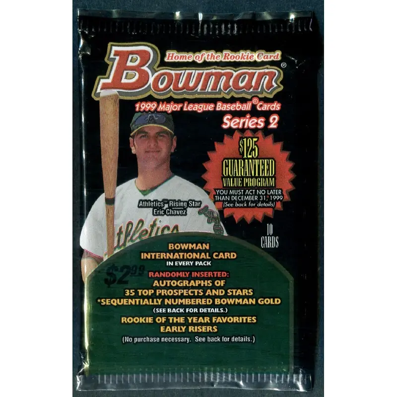 1999 Bowman Baseball Unopened Series 2 Pack (Pre-Priced) (10)