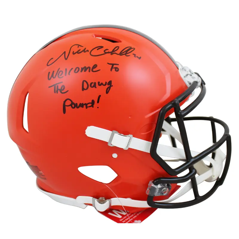 Browns Nick Chubb "WTTDP" Signed Full Size Speed Proline Helmet BAS Witnessed