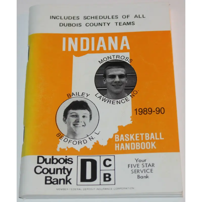 1989-90 Indiana Basketball Handbook, Bailey, Montross on Cover