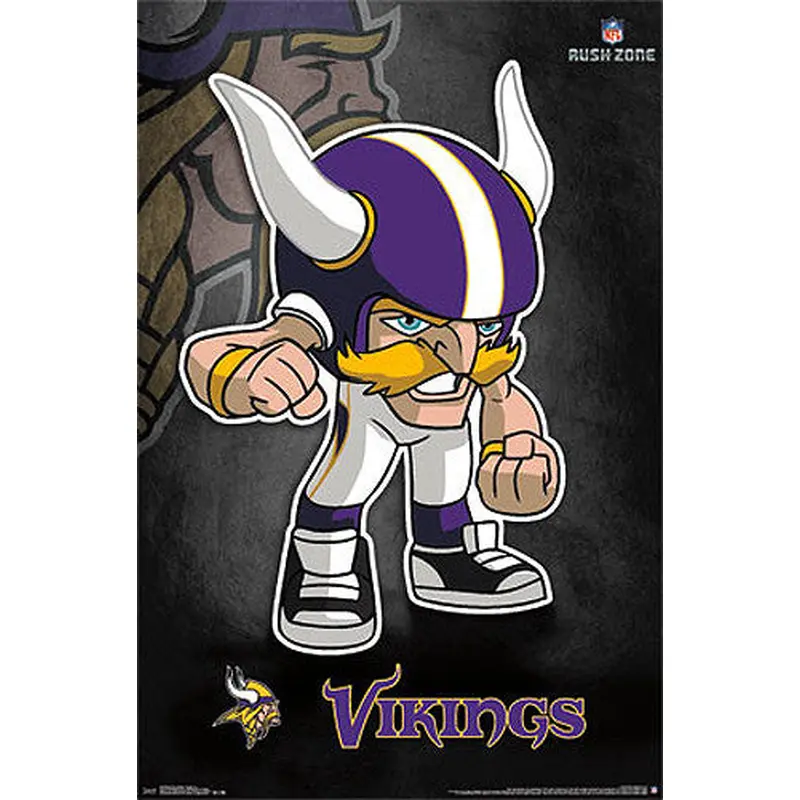 Minnesota Vikings "Rusher" (NFL Rush Zone Character) Official Poster - Costacos Sports