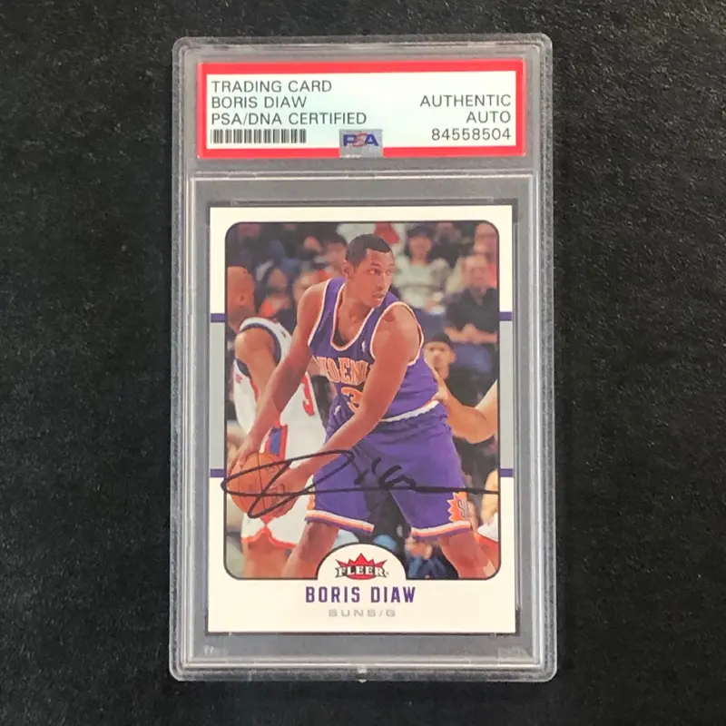 2006-07 Fleer #152 Boris Diaw Signed Card AUTO PSA Slabbed Suns