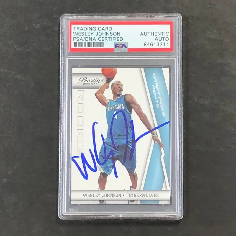 2010-11 Panini Prestige #214 Wesley Johnson Signed Card Auto PSA Slabbed