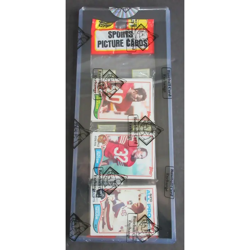 1982 Topps Football Unopened Rack Pack (BBCE) (Taylor RC Top)