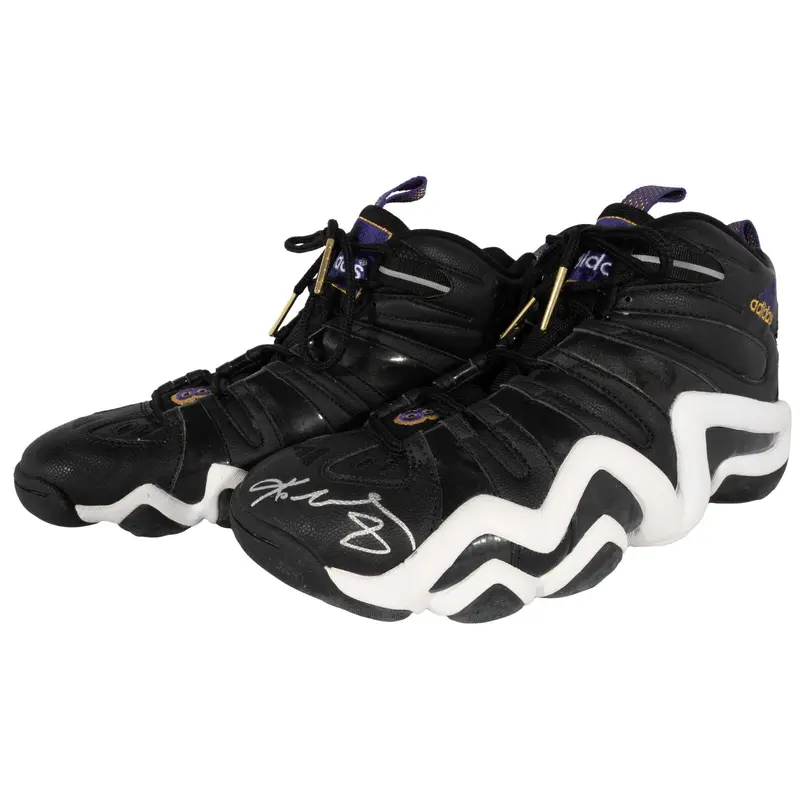 Kobe Bryant Signed 1997 Rookie-Era Adidas Crazy 8 Game Model Sneakers Shoes PSA